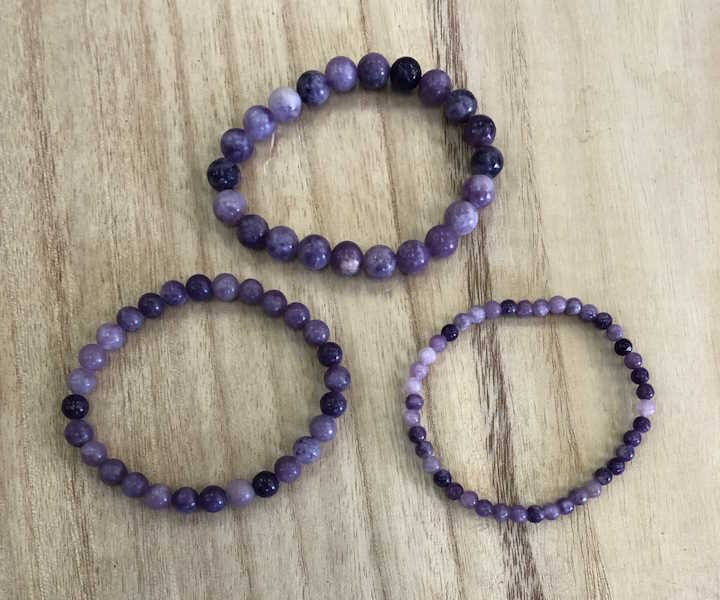Pulsera Mica Lepidolita bola